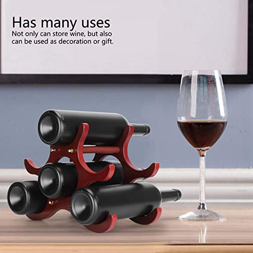 Soporte vertical de madera para botellas de vino miniatura 4