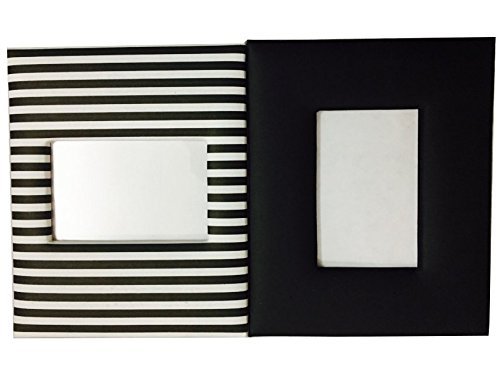 Handmade Photoframe Black & Black-White(Strips) Print (10.1 x 8.25 inch) by Goonj Creations