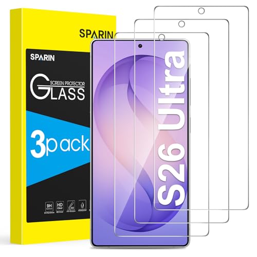 SPARIN 3 Stück für Samsung Galaxy S26 Ultra Panzer Schutz Glas Fingerabdruck-ID Kompatibel 9H Härte Kratzfest 6 9 zoll HD-Klar