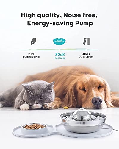 Fuente dispensadora de agua para mascotas 2 en 1 acero inoxidable miniatura 6