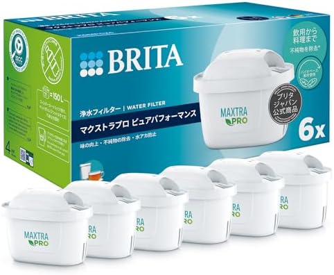 （22:30時点） ブリタ カートリッジ 浄水器 ポット型 交換用 6個入 PFOS/PFOA除去試験済 マクストラプロ カートリッジ ピュアパフォーマンス ポリプロピレン ポリエチレンテレフタレート 【日本正規品】ホワイト