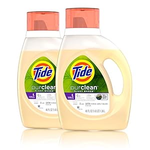 Tide purclean Liquid Laundry Detergent, Honey Lavender, Pack of 2, 46 fl oz each, 75% plant-based