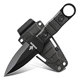 CIVIREVIC Compact Full Tang Fixed Blade Knife with Sheath