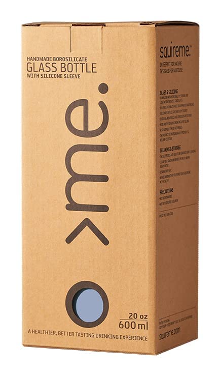 Y1 Borosilicate Glass Water Bottles, Clear Bottle, Reusable, BPA Free, Tumbler, Dishwasher Safe, Drink Container, Silicone Sleeve, Easy-Off Lid, Hot and Cold Liquid, Moonshadow 20oz