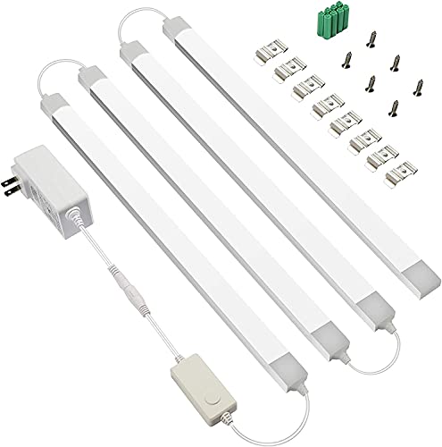 SUNTHIN LED Cabinet Lights with Stepless Dimming and Color Temperature Changing, DC 12V, for Kitchen Lighting, Wardrobe Lighting and Nighttime Lighting(4-bar-kit)