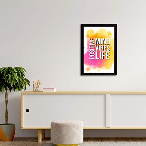 Image of eCraftIndia Positive Mind Vibes Life Motivational Quote Satin Matt Texture UV Art Painting