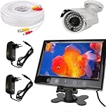 Frenkbox Kit Videosorveglianza, Monitor 10.1", 2 Telecamere Esterne, 2 Cavi 20 metri, Sistema Completo SPEDITO PREASSEMBLATO (1 telecamera monitor 10")