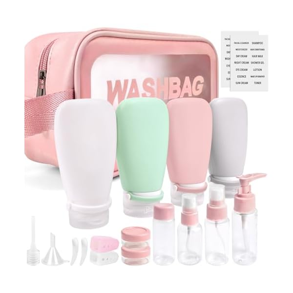 Noideeer-18-Pack-Travel-Bottle-Set-3oz-Silicone-Travel-Containers-TSA-Approved-BPA-Free-with-a-Special-Leak-Proof-Design-Refillable-Liquid-Travel-Size-Toiletries-Ideal Noideeer 18 Pack Travel Bottle Set, 3oz Silicone Travel Containers, TSA Approved, BPA Free, with a Special Leak-Proof Design. Refillable Liquid Travel Size Toiletries Ideal.