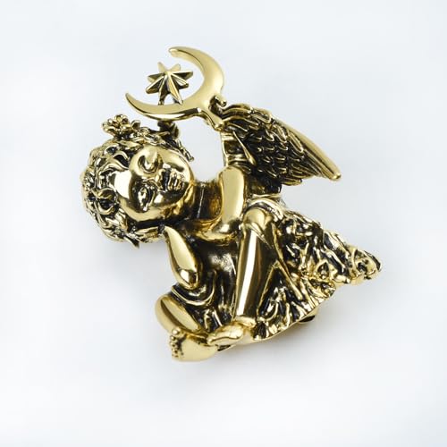 Image of Vintage Guardian Angel Jewelry Golden Crystal Flying Angel Wings Brooch Pin Wedding Bouquet Lapel Pin Jewelry for Women Bridal