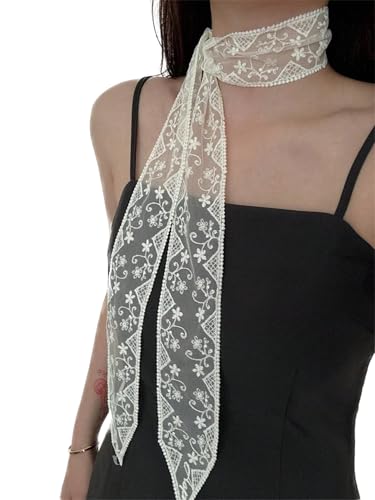 Women's Lace Sheer Mesh Scarves Lightweight Fashion Neck Scarfs Shawl Fashion Accessories