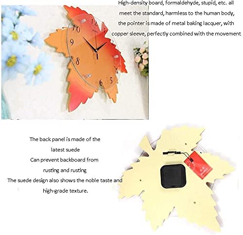 Wall Clock Maple Leaf Wall Clock Quiet And Not Ticking Wall Clock 16 Inch Art Deco Watch For Living Room Dining Room And Bedroom Cantilever #TOP2