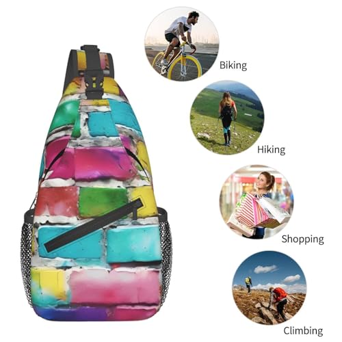 Bolso cruzado estampado graffiti color ladrillo miniatura 6