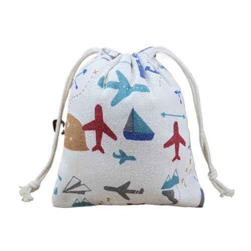 Bolsa de lino estampada con cuerdas para evitar la pérdida de pendientes 5