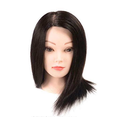 Cushion Professionale Styling Responsabile Formazione Bambola Capelli Modello Capelli Neri per Parrucchieri manichino Mannequin Parrucca capa,12inches