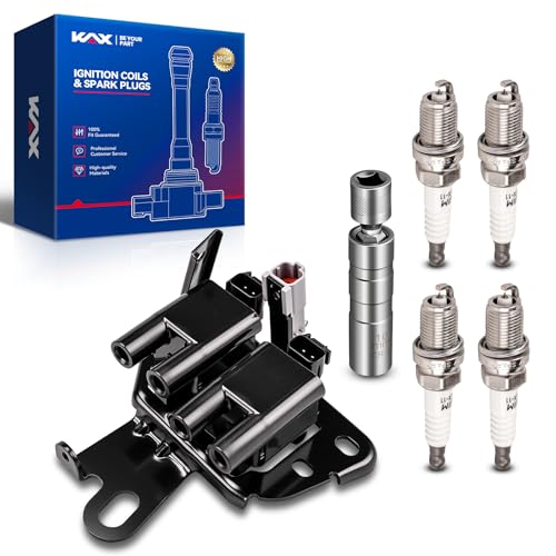 Image of KAX Ignition Coils & Spark Plugs Set Fit for Hyundai Elantra | (w /tool) Elantra 2001-2002 UF340