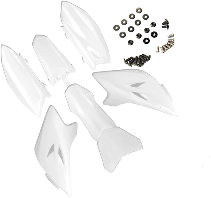 TTR 50 White Plastic Body Fender Kit for Chinese TTR 50cc TTR50E Pit Dirt Bikes Including All Mounting Screw