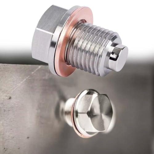 Vibsky Vite di scarico dell'olio con magnete e rondella di rame per M14x1.5, sostituzione resistente ad alta temperatura dell'acciaio inossidabile