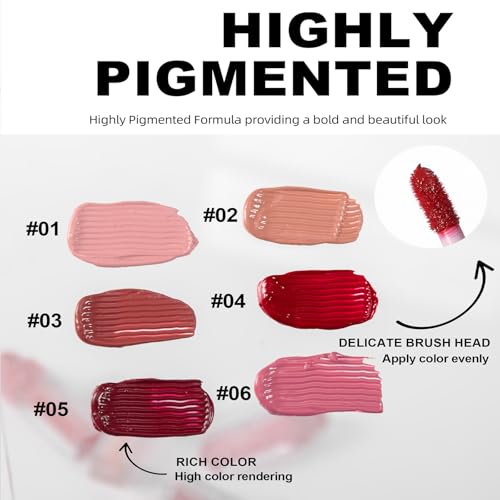 Brown Lipstick, Matte Nude Lipsticks For Women Long Lasting, Highly Pigmented Creamy Lip Gloss, Lip stick Stay On 8 Hours Waterproof Not Fade Liquid Lipstick Make Up Gift (02# Brown, One Size) - Image 4