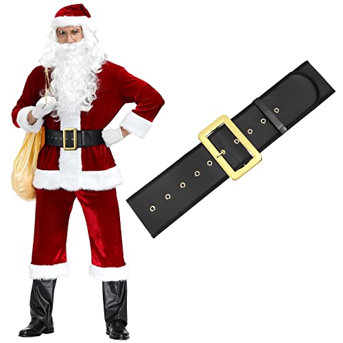 LEACOOLKEY Christmas Santa Claus Belt for Adults - Black Pirate Novelty Accessory for Men and Women