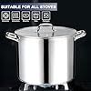 Stainless Steel Large Stock Pot, LIANYU 24 QT Heavy Duty Stockpot with Glass Lid, Deep Classic Soup Pot for Cooking Stewing Simmering, Thick Tri-ply Base & Stay-Cool Handle, Dishwasher Safe Cookware #2