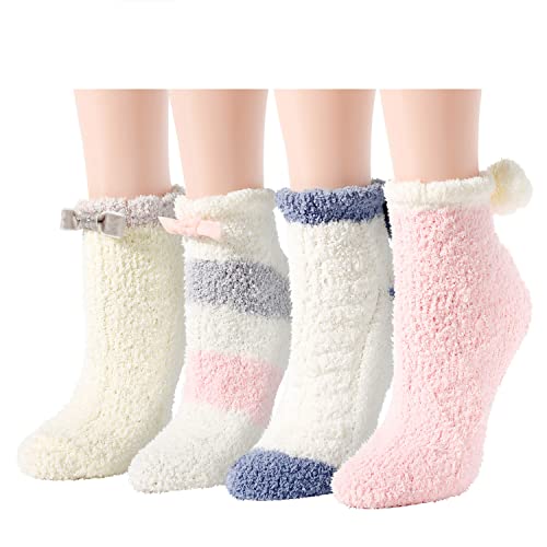 Zmart Anti Socks No Skid Socks For Women Teen Girls Gripper Socks Fuzzy Socks With Grippers For Women Non Slip Cozy Fleece Slipper Socks Comfy Socks #TOP27