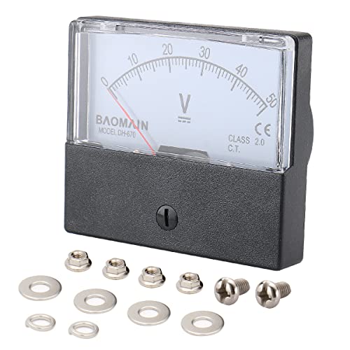 Image of BAOMAIN DH-670 DC 0-50V Class 2.5 Analog Panel Volt Meter | DC 0-50V panel voltmeter for easy voltage testing. Class 2.5 accuracy with clear scale.