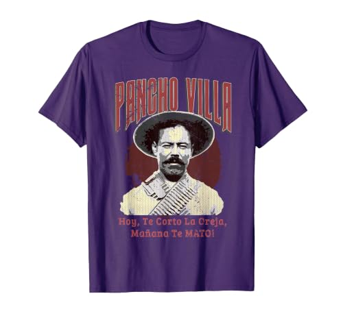 Mexican Revolution General Pancho Villa T-Shirt T-Shirt, Men, Purple, X-Large
