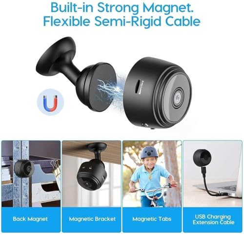 Image of 1080P WiFi Wireless Nanny Camera for Pet Baby Home Office Security Small Monitor Video Camera with App Control Cloud /SD Storage (Magnet Camera)