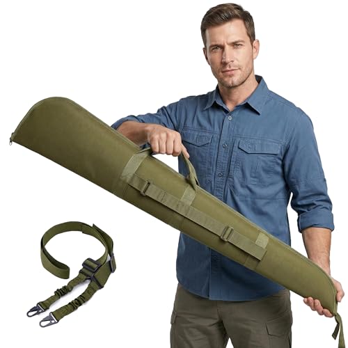 Luonfels 52' Rifle Shotgun Case with 2' Ultra-Thick Padding, Soft Rifle Case with 2-Point Rifle Sling, Water-Resistant and Adjustable Shoulder Strap Long Gun Bag for Hunting Range Shooting