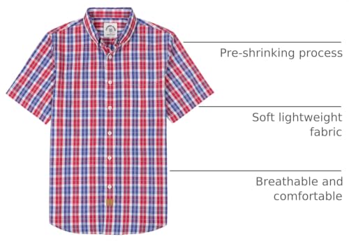 Image of Dubinik Mens Short Sleeve Button Down Shirts Soft Breathable Summer Vintage Regular Fit Lightweight Men's Casual Shirt