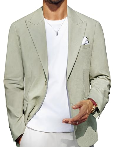 PJ PAUL JONES Blazer for Men Casual Cotton-Linen Sport Coat Lightweight 2 Button Lined Blazer Jacket - Main Image