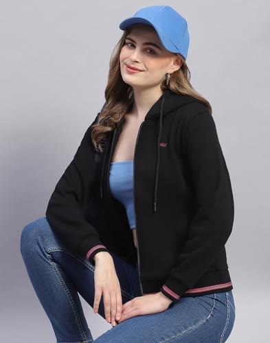 Image of Monte Carlo Womens Regular Fit Hooded Neck Full Sleeve Solid Sweatshirt (Pack of 1)