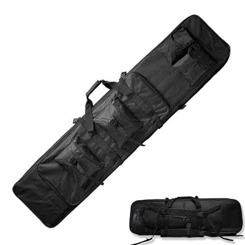 BTtime サバゲーのライフルケース ダブル ガンケース ライフル キャリア エアガンケース 2WAY 薄型 大容量 ショート＆ロング対応