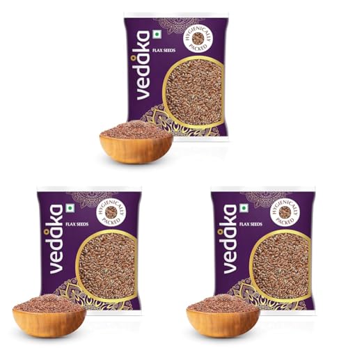 Image of Amazon Brand - Vedaka Premium Raw Flaxseeds, 200 g (Pack of 3)