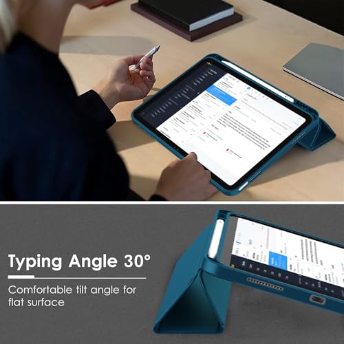 Image of ToaPoia Case for iPad (A16) 11 Inch 2025 /iPad 10th Generation 10.9 Inch 2022, Slim Trifold Stand Protective Cover with Pencil Holder and Soft TPU Back,Support Auto Sleep /Wake (Teal)