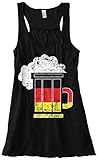Threadrock Women's Germany Flag German Beer Mug Flowy Racerback Tank Top L Black