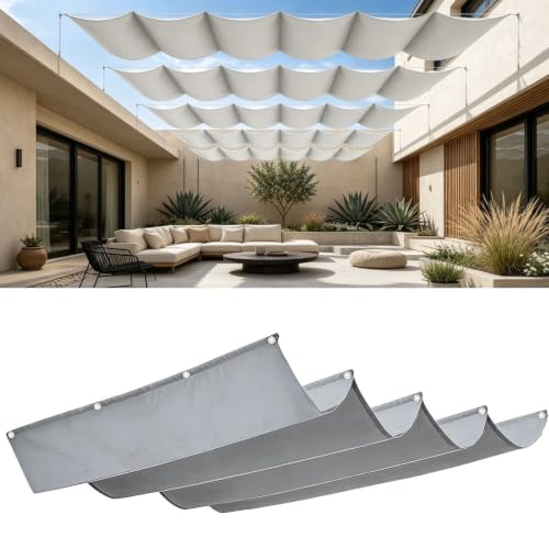 Toldo retráctil de onda ajustable toldo vela rectangular gris impermeable de PES 2