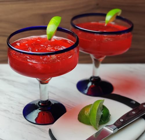 Dos Sueños Mexican Hand Blown Glass - Set Of 4 Hand Blown Margarita Glasses thumb #4