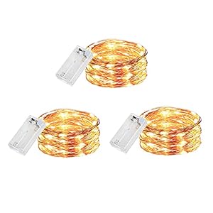 Innotree 3 Pack Fairy Lights with Timer, Battery Copper Wire Fairy Lights 3M 30 LEDs Fairy Lights Christmas Battery…