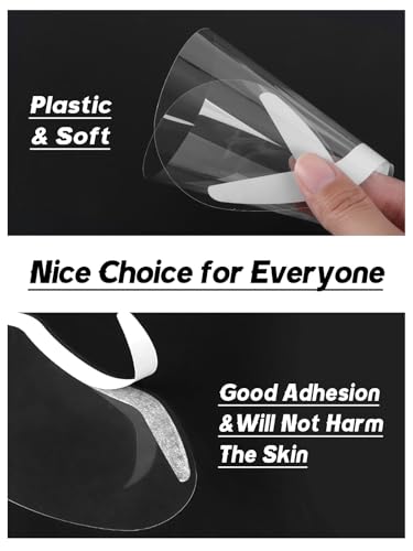 Image of EBANKU 300 PCS Shower Face Shield Eyebrow Eyelash Shield Visors Waterproof | Eyebrow Eyelash Protector for Shower, Face Shields for Hairspray, Eyebrow Shower Visors for Adults, Strong Adhesive, Plastic