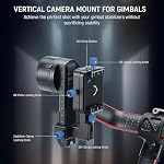 NEEWER RS3 Vertical Camera Mount Compatible with DJI Ronin RS3 Pro RS 3 RS 2 Gimbal Stabilizer, 1s Quick Vertical to Horizontal Switch Anti Drop 180° Rotating Base for YouTube TikTok Vlog Video, CA027