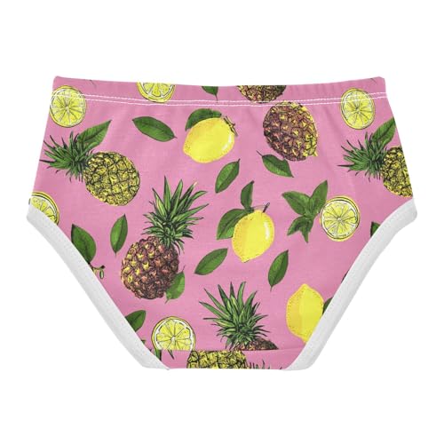 Wusikd Pink Pineapples Girls' Underwear Cotton Lemons Girls Briefs Soft Toddler Underwear 2T2