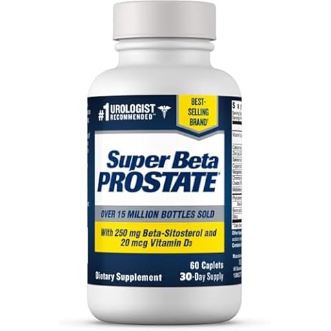 SUPER BETA PROSTATE Support Supplement for Men's Health - Reduce Bathroom Trips, Promote Sleep, Better Bladder Emptying & Healthy Prostate, Beta Sitosterol (60ct, 1 Bottle) Cover