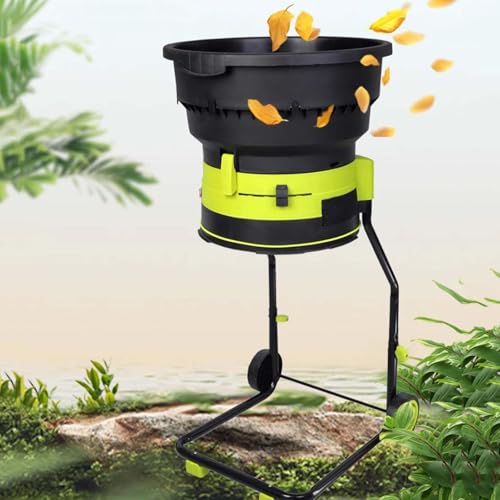 Trituradora de hojas eléctrica de 2500W,trituradora de hojas de jardín con ruedas y bolsa de almacenamiento,trituradora eléctrica de 8000rpm para limpieza y compostaje,40mPowerCord