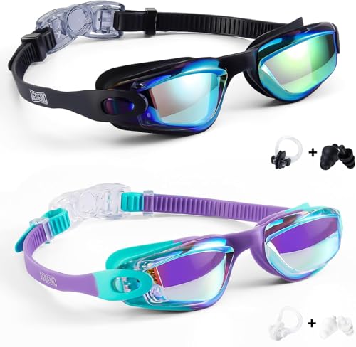 Aegend Swim Goggles for Kids Youth 3-14 Anti-Fog Anti-UV Comfort