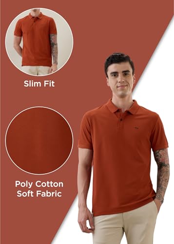 Image of Nostrum Cotton Half Sleeve T-Shirt for Men Boys, Regular Fit, Cherry, Stylish Mens T-Shirts, Polo T Shirt for Man, Collar T Shirts for Men