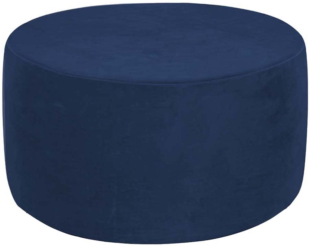 Velvet Ottoman Slipcovers /Cover ，Round Stretch Footstool Cover, With Elastic Bottom ， Modern Dustproof Foot Stool Covers Removable Washable Large Anti-Slip Pouffe Cover ( Color : A12 , Size : 50-58cm