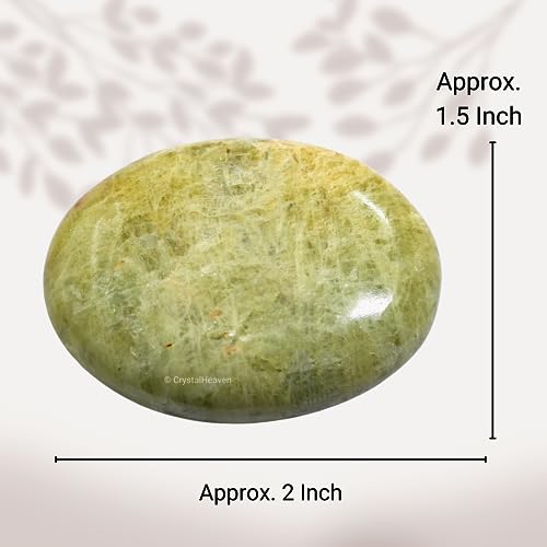 Image of Yellow Aquamarine Crystal Palm Pebbles Stones for Anxiety Stress Relief Massage - AAA Grade Original Healing Gemstone Agate Palm Stone for Yoga Meditation Spiritual Reiki Feng Shui