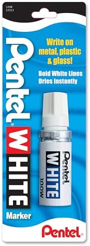 Pentel Permanent Marker, White, Broad Point, 1 Pack (100W) image 5