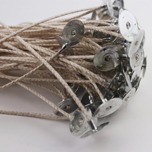 Kit de 100 mechas enceradas para hacer velas con base miniatura 6